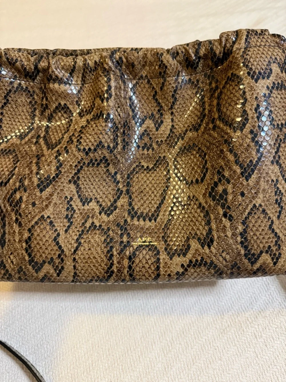 APC Women's Snake-Print Crossbody Tote - Brown